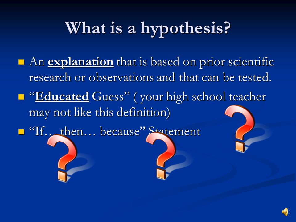 A Strong Hypothesis